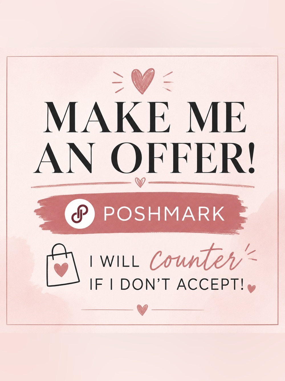 Poshmark 'Make Me An Offer' Pink Promotional Sign